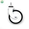 3 Inch White Threaded Stem Rubber Wheel for Dining, Hotel Restaurant Trolleys