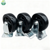 PVC Black Swivel Caster Wheels Silent Industrial Trolley Castors 4/5/6/8 Inch