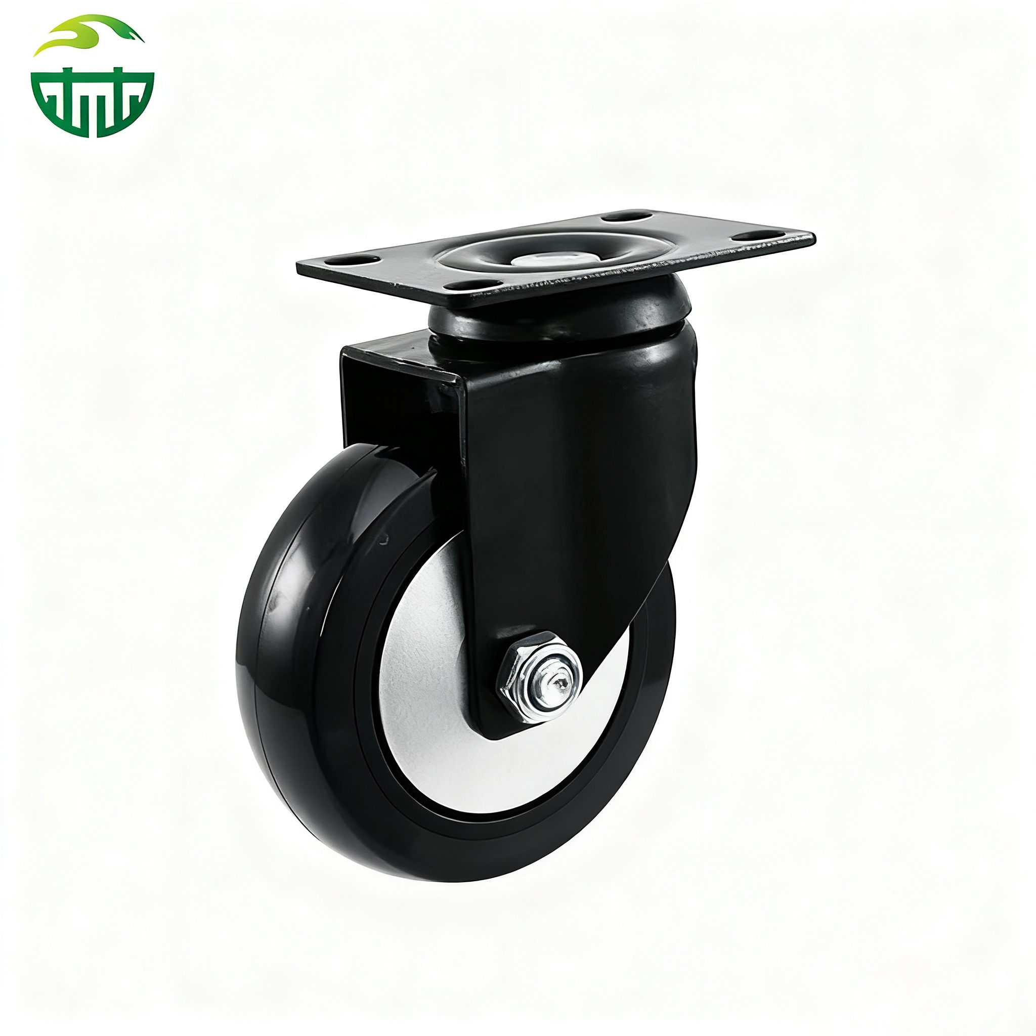 Black PU Casters Solid Polyurethane Wheels for Furniture And Carts