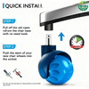 PU Universal Office Chair Castors PP Material Ball Caster Wheel for Sofa for Dining School Use