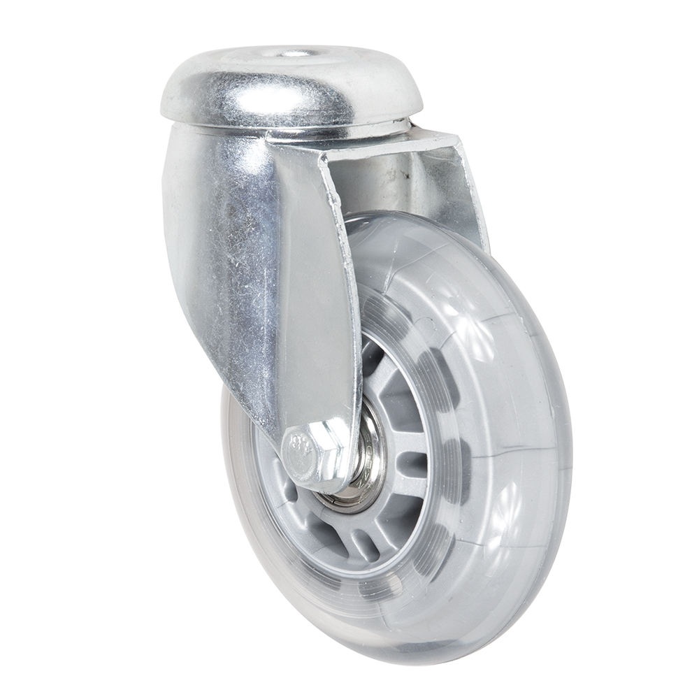3-inch Transparent PU Office Chair Caster Wheels - Universal Plate Mount Furniture Casters