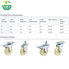 ODM Medium Duty Trolley Wheels 3/4/5 Inch Swivel Top Plate Wear Resistant Polypropylene TPR Double Ball Bearing Brake Caster