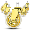 Customizable 3-Inch PU Caster Wheel with Golden Plated Bracket for Office & Game Chairs