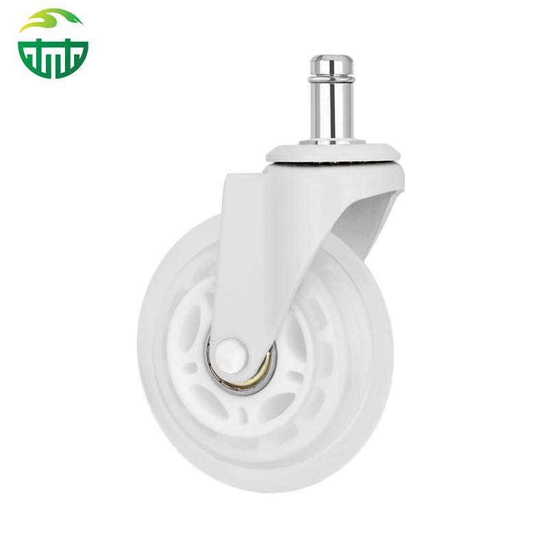 Customizable 3-Inch PU Wheels with White Plated Bracket for Office And Game Chairs