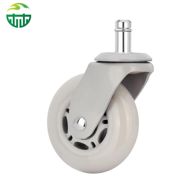 Customizable 3-Inch PU Wheels with Gray Plated Bracket for Office And Game Chairs