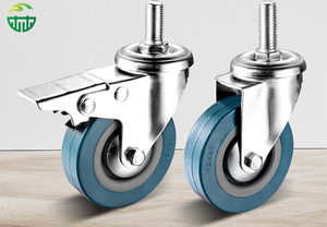 4-Inch Contemporary Furniture Casters - PU/PVC Wheels in Green