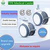 Hospital Grade Plate Caster with Silent, Non-Marking & Wear-Resistant TPR Twin-Wheel