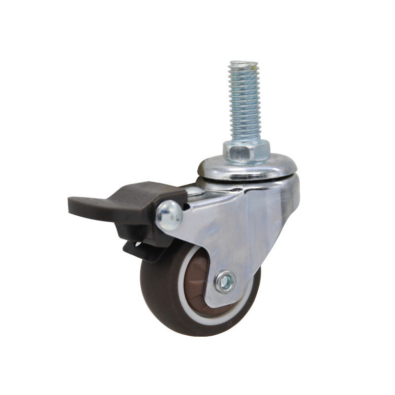 Small Gray Black Chrome Plating Furniture Castors Wheel Furniture Fittings Rotating Wheel Caster Screw Thread