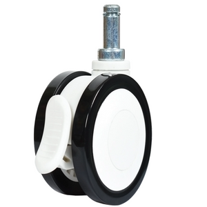 PVC Medical Caster Wheels Double Lock Hospital Equipment Plate 3inch Medical Caster Wheels Circlip brake Twin Wheel Castors