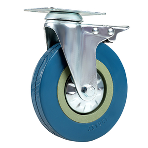 5 Inch Gray Rubber PVC Industrial Castors Wheel for Dining Car Furniture PVC Caster