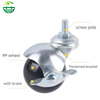 OEM Office Chair Caster Wheels - Black Ball Swivel PU Wheels with Screw Brake Supplier