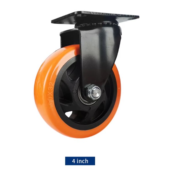 OEM PVC Orange Swivel Caster Wheels Silent Industrial Trolley Wheels Supplier