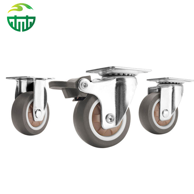 Mini Silent & Scratch-Proof TPR Flat Plate Swivel Casters for Home & Trolley