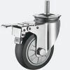 Industrial Rubber Wheel Stem Scaffolding Casterr 4inch Screw Brake TPR Caster Wheels