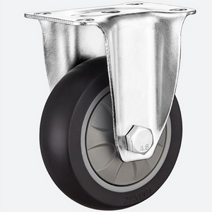 Chinese Wear-resistant Castor 2.5inch Flat Fixed TPR Wheel Caster for Trolleys